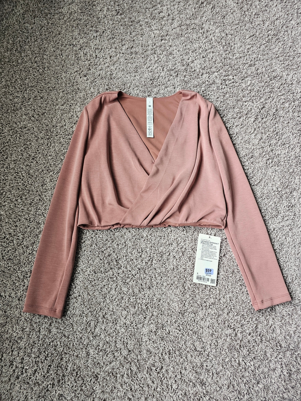 Lululemon Softstreme Wrap Front Top In Red Clay Size Small